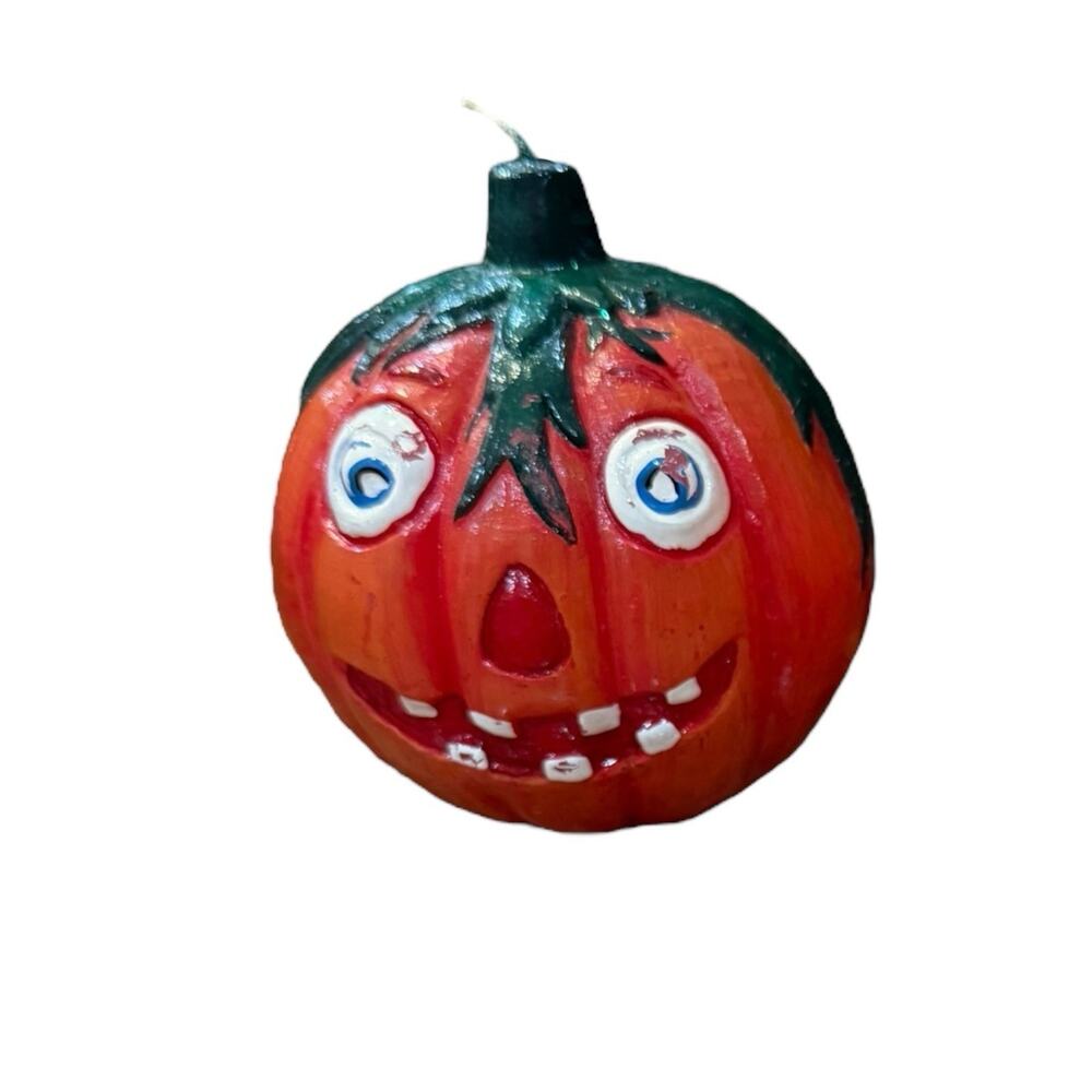 Christopher Radko Home for The Holidays Wax‎ Halloween Jack O Lantern Candle Vtg